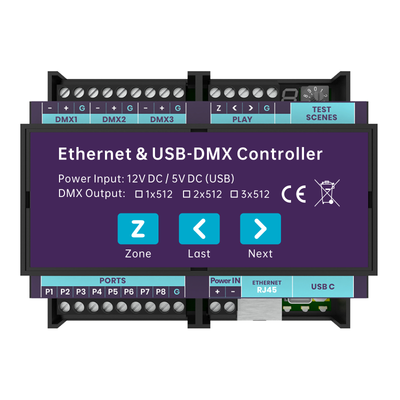 CQ-CE31<br>DIN-Rail Ethernet DMX Controller